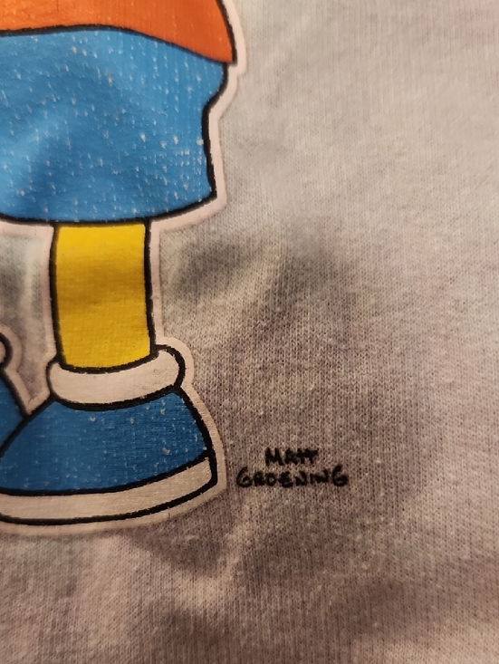 The Simpson's Bart Tie Dye Long Sleeve Sweat Shirt Men's Size L - Picture 6 of 6